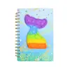 Cuaderno de Descompresión de Dibujos Animados A5 Ardilla Pionera Arcoíris Espiral Metálico Libro Estudiante Silicona Burbuja Manual Bloc de Notas