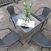 Varanda de pátio externo jardim telhado mesa e cadeira de vime combinação lazer Mesa de centro Mesa e cadeira combinação de cinco peças mesa de vime cadeira de vime