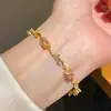 Pulseira Oval com Fecho de Zircônia, Pulseira de Luxo Leve Nicho de Alta Qualidade, Temperamento Exquisito, Joia de Mão Estilosa e Fashion Atacado