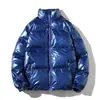 Chaqueta de Algodón Brillante con Cuello Alto para Hombre Invierno 2026, Abrigo Corto de Algodón Brillante Talla Grande, Chaqueta Acolchada Nueva Estilo Coreano Engrosada