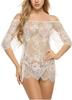 Amazon Europa Estación Pestaña Sexy Mujeres Europeas y Americanas Falda sin Mangas Blusa de Encaje Mini Baby S-4XL
