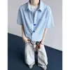 Camisa Manga Curta Botão Estilo de Rua Americano Divertida para Homens e Mulheres, Camisa Xadrez Dopamina de Verão, Jaqueta Casual para Casais, Tendência