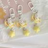 Llavero de conejo sentado en la luna lindo dulce niña Corazón estrella estudiante colgante accesorios regalo