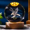 Base Luminosa Transfronteriza Bola de Cristal Tallada en 3D Adornos Creativos de Escritorio Galaxia Luna Bola de Cristal de Vidrio Luz Nocturna