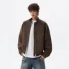 Chaqueta retro americana tie-dye mate con cuello alto para hombre, marca de tendencia primavera y otoño cleanfit abrigo de pareja deconstruido desgastado