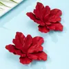 Brincos Femininos Europeus e Americanos Transfronteiriços Novos Mais Vendidos Personalizados Moda Plissados Pétalas Flores Grandes Exagerados Tendência Sexy