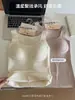 Camisola acolchada sin costuras para mujer de otoño e invierno con copas fijas, tirantes anchos y corte ajustado para abrigar y usar en capas