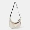 Bolso de Lona de Nylon Simple Estilo Perezoso Transfronterizo en Forma de Media Luna para Hombres y Mujeres Bolso Cruzado Tipo Dumpling Bolso Cruzado para Deportes y Ocio