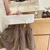 Ningli¡El ajuste es excelente! Pantalones de pierna ancha a cuadros retro para niñas, estilo coreano, pantalones elegantes y a la moda