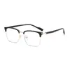 Armazón de gafas de estilo ceja, moderno y versátil, de TR90, ligero y cómodo, apto para hombres y mujeres, estilo de oficina, modelo LM71020