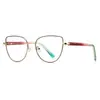 Gafas Anti-Luz Azul Transfronterizas 3193 Marco de Aleación Ligero y Resistente Estilo Cat-Eye Elegante Francés Gafas Ópticas para Mujer Que Modifican la Forma del Rostro