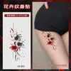 Calcomanías de Tatuaje de Lirio Araña Roja para Mujeres, Impermeables y de Larga Duración, Coloridas Artísticas Flor Brazo Brazo Muslo Calcomanías de Alta Gama para Hombres