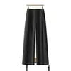 Pantalones de Moda de Otoño de Tiro Alto de Pierna Ancha para Mujer, Sueltos y Adelgazantes, Pantalones Casuales con Caída, Pantalones Simples para Traje de Oficina