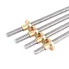 Haste em T com rosca 8mm acessórios para impressora 3D parafuso de passo T8 porca parafuso trapezoidal aço inoxidável