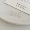 Brincos de Tarraxa Coração Minimalistas Elegantes Moda Luxo Leve Nicho Versáteis Série Oca de Ponta Coleção de Brincos de Prata