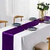 Caminho de Mesa de Cetim Transfronteiriço com Borda Vermelha para Decoração de Casamento e Banquete, Caminho de Mesa Longo em Estoque, Atacado do Fabricante