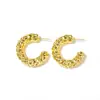 Pendientes de Aro C Martillados con Conservación de Color Patentada de la Marca Mesurely, con un Aspecto Sencillo y de Alta Gama, Exclusivamente para Ventas Transfronterizas y Dropshipping