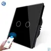 Interruptor de Control Remoto Inteligente Wifi Tuya Interruptor de Control Remoto Táctil Panel de Vidrio Enchufe UE Interruptor para Hogar Inteligente Cero Fuego