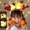 Linterna de Calabaza de Halloween Adornos Luminosos Accesorios de Decoración Palo Giratorio Niños Hecho a Mano Material DIY Regalos