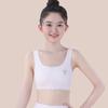 Roupa íntima de seda gelada para estudantes femininas, sem marcas, desenvolvimento, estudantes do ensino fundamental, crianças maiores femininas, colete pequeno para escola primária, sutiã fino esportivo