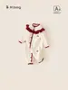 Roupas Infantis Bangxuan Roupas Doces de Inverno Roupas com Gola de Renda Macacão de Tricô para Bebê Menina Suéter para Recém-Nascido Body para Bebê
