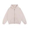 Cardigan Moletom Europeu e Americano Lavado Distressed com Logotipo Personalizado Estampado Zíper Capuz Ombro Caído Retrô Grande Terry Oversize