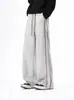 Pantalones de chándal de algodón pesado para hombre y mujer, estilo americano de verano, retazos, franja reflectante, deportivos, holgados, rectos, casuales