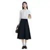 Conjunto de dos piezas para otoño e invierno, profesional, azul, con corbata y lazo, blusa de manga larga para mujer, al por mayor transfronterizo