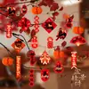 Decorações Penduradas de Lanterna de Rebanho de Ano Novo, Lanternas Vermelhas Estilo Chinês, Enfeites Pendurados de Bonsai de Ano Novo, Lanternas Pequenas Festivas Externas para o Festival da Primavera