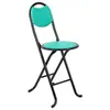 Taburete Plegable Portátil Simple para Uso en Casa, Metal Cuero Mazza con Respaldo, Silla Plegable para Dormitorio, Estudio Temporal, Taburete de Ocio, Silla de Comedor