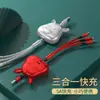 Cable de Datos Nuevo Año del Caballo Carga Rápida de 100W Uno a Tres Adecuado para Apple Android Huawei Cable de Carga Tres en Uno