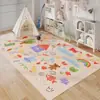 Tapete de Engatinhar Infantil Desenho Animado Fofo, Tapete para Sala de Estar, Quarto, Cabeceira da Cama, Tapete de Chão Antiderrapante e Resistente a Manchas, Tapete Completo de Grande Área