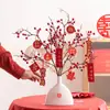 Festivo Próspero Fruta Fruta Roja Jarrón Compromiso Boda Habitación de Boda Arreglo Regalo de Nueva Alegría para Estrenar Vestíbulo Mueble de TV Simulación