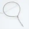 Colar Retro Personalizado Europeu e Americano em Forma de Cobra com Diamante Magnético Estilo Punk Colar Exagerado Colar Longo Elegante com Franjas