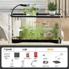 Pecera Pequeña Sala de Estar Paisaje Ecológico Plástico Transparente Pecera para Peces Dorados Filtro Oxigenador Máquina Todo en Uno Pecera de Escritorio con Tapa