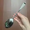 Cuchara de Manicura de Acero Inoxidable para Uso Doméstico, Cuerpo Desnudo de Aspecto Elevado, Mango Largo, Cuchara para Comer y Beber, Cuchara Multipropósito, Cuchara para Comida Principal
