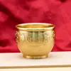 Pote de Arroz de Latão, Pote das Cem Bênçãos, Ornamento para Mesa de Sala de Estar/Escritório, Tigela do Tesouro, Pote de Água, Incensário, Ornamento de Latão Atrai Riqueza