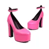 43 Hebilla Nueva Comercio Exterior Zapatos Mary Jane Británicos Zapatos de Punta Redonda Moda Tacón Grueso Zapatos de Salón Zapatos de Salón 40 Plataforma de Agua Blancos Mujer