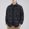 Camisa Xadrez Estilo Japonês Masculina Manga Longa Outono e Inverno Nova Camisa de Lã Solta Masculina Jaqueta Casual Tendência Retrô