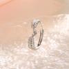 Anillo de Zirconia Amor Espiga de Trigo Lujo Ligero Hoja Rama de Olivo Anillo para Dedo Índice Exquisito Anillo Abierto Brillante en Forma de Corazón