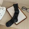 Calcetines Finos para Mujer para Primavera y Verano, Calcetines Largos de Punto Trenzado Estilo Coreano, Calcetines Holgados de Algodón Puro para Mujer, Calcetines Altos Simples
