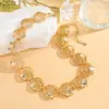 Colar de Concha Dourado Estilo Praia Verão Europeu e Americano Novo Estilo de Luxo Leve Design Personalizado Joia Retrô de Vieiras