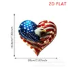 Letrero de Madera Colgante del Día de la Independencia Transfronterizo con Águila de Cabeza Blanca, Diseño de Bandera en Forma de Corazón, Decoración de Pared para un Ambiente Festivo