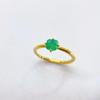 Novo Anel Fechado de Moda Vintage Japonês e Coreano Ins Banhado a Cobre Ouro Verdadeiro 18K Microincrustado com Pedra Preciosa Anel de Dedo Personalizado para Mulheres Tendência