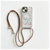 Funda con cordón para iPhone 14, Pro Max, transparente, suave, de 13 a 12 pulgadas, con diseño de animales de línea