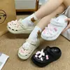 Novo Coelho Rosa Miffy Tendência Laço Acessórios de Moda para Meninas, Charms Fofos para Sapatos Crocs