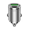 Carregador de Carro Super Rápido com Aba Mini Metalico para Carros Apple e Huawei e Celulares com Alta Potência