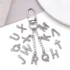 26 Letras Capitales Incrustadas con Diamantes en Inglés, Accesorios de Joyería de Aleación de Zinc K Blanco, Colgantes para Bricolaje, Pendientes, Pulseras, Colgantes