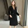 Abrigo de lana doble cara para mujer, 100% lana, con cuello de solapa, extralargo, por encima de la rodilla, estilo británico, gabardina de lana de un solo botón