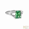 Anillo de Plata de Ley S925 con Moissanita de Color Corte Radiante (Vaciar) Anillo Cerrado de Plata 925 con Moissanita Completa